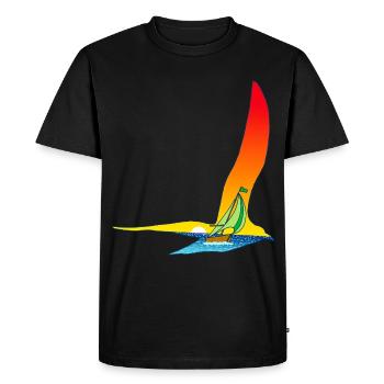L'oiseau et le voilier - T-shirt Premium bio Homme - noir - Devant - Nico (187cm)