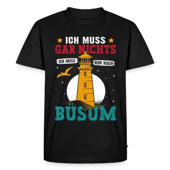 Vacances à la mer du Nord N’A PAS BESOIN D’ALLER À BÜSUM - T-shirt Premium bio Homme - noir - Devant - Nico (187cm)