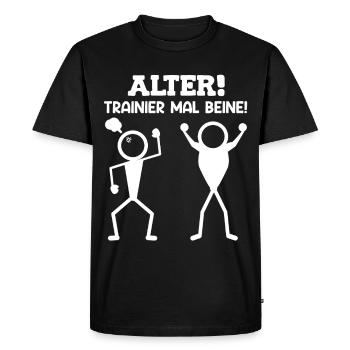 Stick Figure OLD TRAINER TIMES LEGS Funny - Men's Premium Organic T-Shirt - black - Front - Nico (187cm)