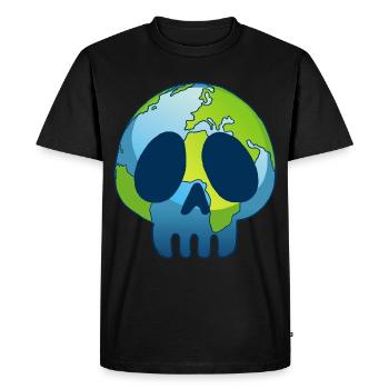 The skull of planet Earth - Men's Premium Organic T-Shirt - black - Front - Nico (187cm)