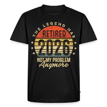La légende a pris sa retraite en 2026, ce n’est plus mon problème - T-shirt Premium bio Homme - noir - Devant - Nico (187cm)