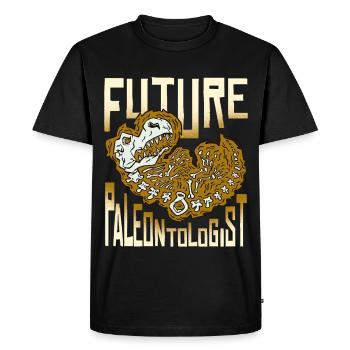 Motif paléontologique du cœur fossile - T-shirt Premium bio Homme - noir - Devant - Nico (187cm)