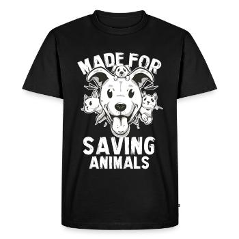 Paw Rescue – Saving Animals Motif - Men's Premium Organic T-Shirt - black - Front - Nico (187cm)