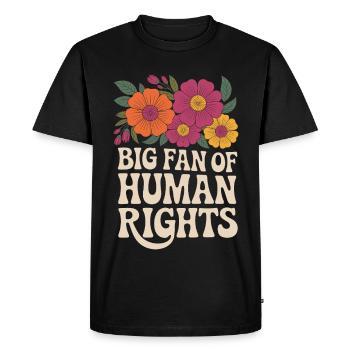 Big fan of human rights and equality - Men's Premium Organic T-Shirt - black - Front - Nico (187cm)