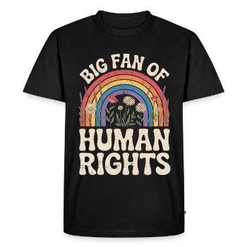 Großer Fan Von Menschenrechten - Männer Premium Bio T-Shirt - Schwarz - Vorne - Nico (187cm)
