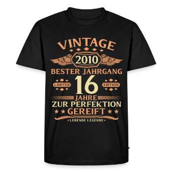 16e anniversaire Légende vivante depuis 2010 - T-shirt Premium bio Homme - noir - Devant - Nico (187cm)