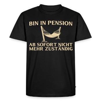 Pension Plus responsable - Retraité - T-shirt Premium bio Homme - noir - Devant - Nico (187cm)