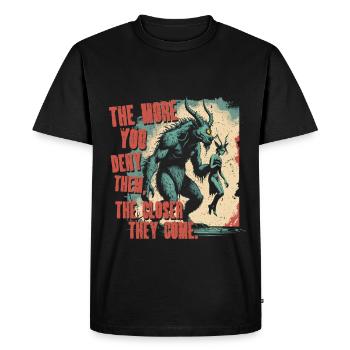 Miniwashitu Mythological Creatures - Men's Premium Organic T-Shirt - black - Front - Nico (187cm)