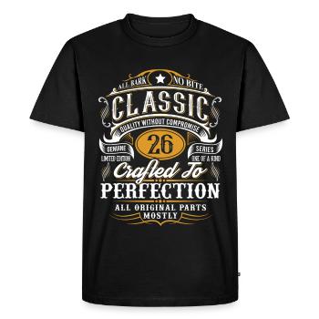 26th Birthday - Men's Premium Organic T-Shirt - black - Front - Nico (187cm)