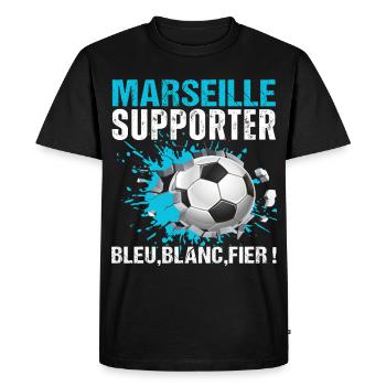 Marseille Supporter Marseille Football Gift - Men's Premium Organic T-Shirt - black - Front - Nico (187cm)