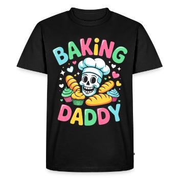 Baking Daddy Cooking Skull - Men's Premium Organic T-Shirt - black - Front - Nico (187cm)