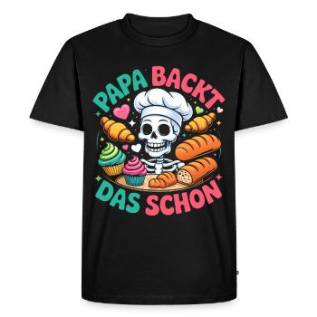 Dad's Baking Skeleton Chef - Men's Premium Organic T-Shirt - black - Front - Nico (187cm)