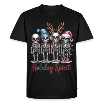 Christmas skeletons with decoration - Men's Premium Organic T-Shirt - black - Front - Nico (187cm)