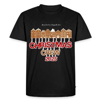 Christmas Crew 2025 Gingerbread Houses - Men's Premium Organic T-Shirt - black - Front - Nico (187cm)