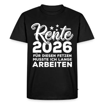 Pension 2026 | to work for this rag for a long time - Men's Premium Organic T-Shirt - black - Front - Nico (187cm)