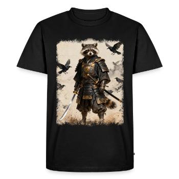 Samouraï raton laveur, Anime Graphique Guerrier japonais - T-shirt Premium bio Homme - noir - Devant - Nico (187cm)