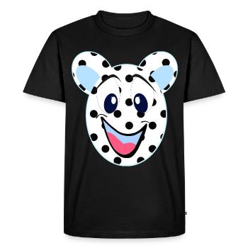 Ours rieur bleu à pois - T-shirt Premium bio Homme - noir - Devant - Nico (187cm)