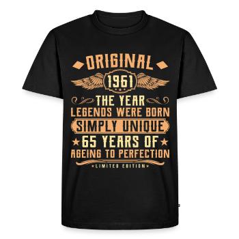 Original 1961 Vintage Legend 65ème Anniversaire - T-shirt Premium bio Homme - noir - Devant - Nico (187cm)