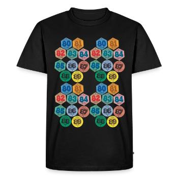 Vignettes Automobile Années 80 Rétro Auto Vintage - T-shirt Premium bio Homme - noir - Devant - Nico (187cm)