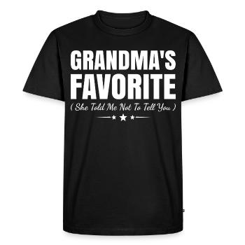 Grandma's Darling Grandchild Family Funny Saying - Men's Premium Organic T-Shirt - black - Front - Nico (187cm)
