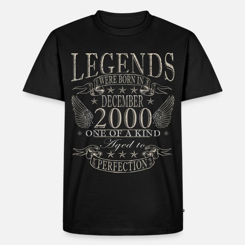Dezember 2000 Dezember Jubiläum Dezember 2000 - Männer Premium Bio T-Shirt - Schwarz