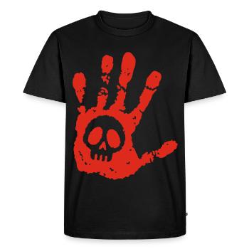 Crâne et empreinte sanglante - T-shirt Premium bio Homme - noir - Devant - Nico (187cm)