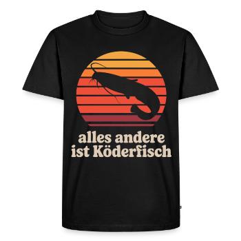 Wallerfischen_alles_andere_ist_Koederfisch_03 - T-shirt Premium bio Homme - noir - Devant - Nico (187cm)