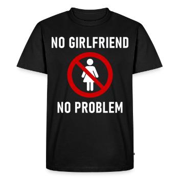 Pas de copine, pas de problème. - T-shirt Premium bio Homme - noir - Devant - Nico (187cm)