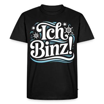 I Binz – Rügen Baltic Sea Holiday - Men's Premium Organic T-Shirt - black - Front - Nico (187cm)