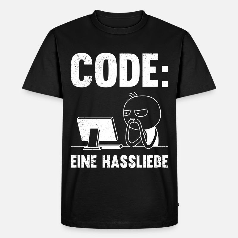 Codeur : UNE RELATION AMOUR-HAINE DRÔLE - T-shirt Premium bio Homme - noir