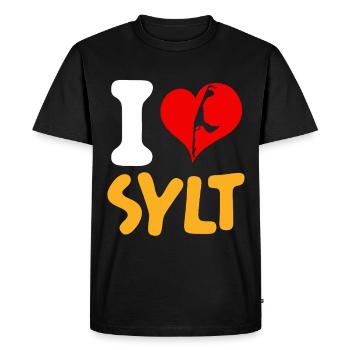 Vacances en mer du Nord J’ADORE SYLT Drôle - T-shirt Premium bio Homme - noir - Devant - Nico (187cm)