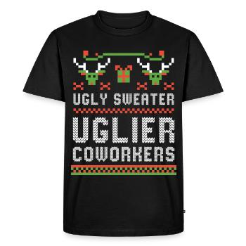 Pull moche Collègues de bureau à la fête de Noël drôles - T-shirt Premium bio Homme - noir - Devant - Nico (187cm)