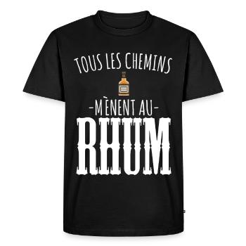 Alcool Humour Apéro Rhum Alcoolo Alcoolique Apéro - T-shirt Premium bio Homme - noir - Devant - Nico (187cm)