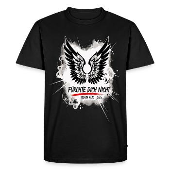 PAS PEUR Verset biblique Art japonais - T-shirt Premium bio Homme - noir - Devant - Nico (187cm)