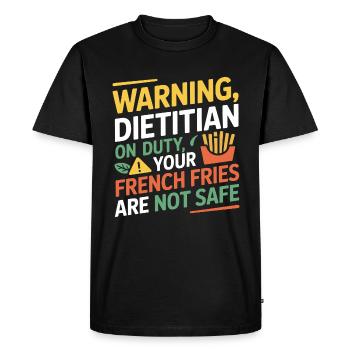 Diététicien(ne) Expert en Nutrition Santé - T-shirt Premium bio Homme - noir - Devant - Nico (187cm)