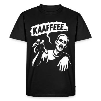 Zombie du café Rien ne marche sans café Humour - T-shirt Premium bio Homme - noir - Devant - Nico (187cm)