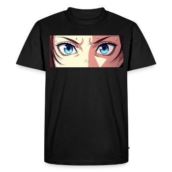 Anime Eyes Blue Iris Manga Fan - Men's Premium Organic T-Shirt - black - Front - Nico (187cm)