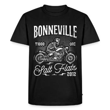 Bonneville Salt Flats Moto Anniversaire 2012 - T-shirt Premium bio Homme - noir - Devant - Nico (187cm)