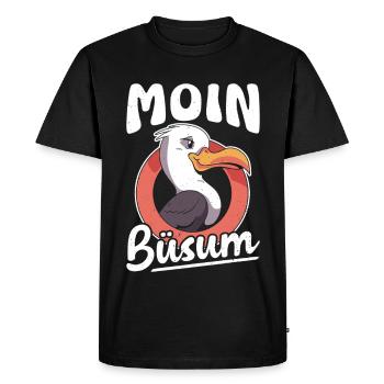 North Sea Holiday MOIN BÜSUM Wadden Sea Funny - Men's Premium Organic T-Shirt - black - Front - Nico (187cm)
