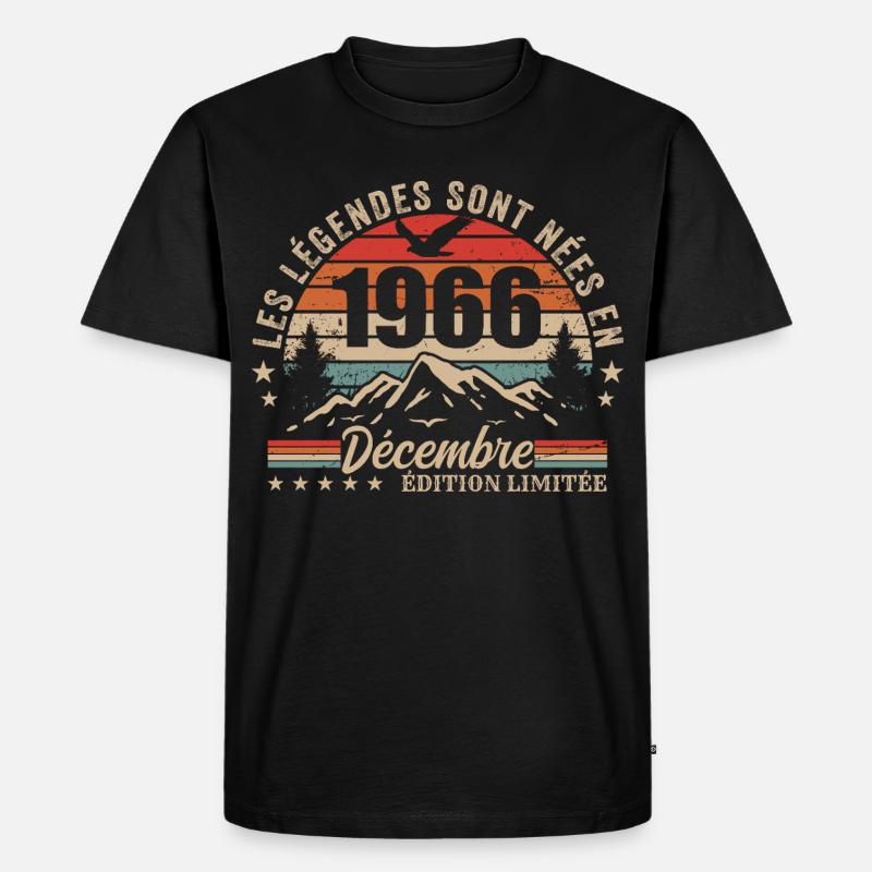 Retro Dezember 1966 – 59. Jubiläumsgeschenk - Männer Premium Bio T-Shirt - Schwarz