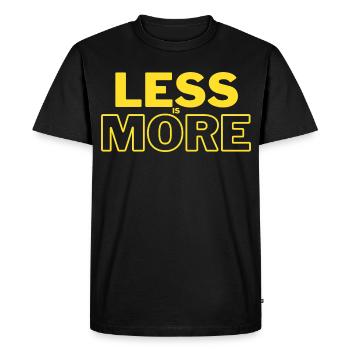 Moins, c’est plus - T-shirt Premium bio Homme - noir - Devant - Nico (187cm)