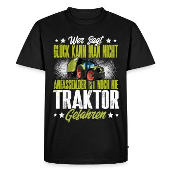 Traktor Landwirt - Männer Premium Bio T-Shirt - Schwarz - Vorne - Nico (187cm)