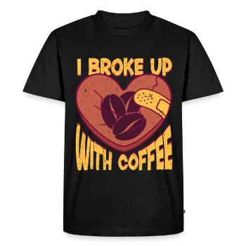 Ancien buveur de café J’ai rompu avec le café - T-shirt Premium bio Homme - noir - Devant - Nico (187cm)
