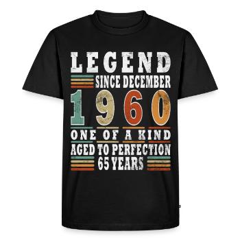 Légende depuis décembre 1960 - T-shirt Premium bio Homme - noir - Devant - Nico (187cm)