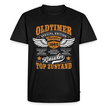 Oldtimer novembre 1965 | Cadeau d’anniversaire - T-shirt Premium bio Homme - noir - Devant - Nico (187cm)