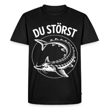 Motif du cercle de poissons que vous dérangez - T-shirt Premium bio Homme - noir - Devant - Nico (187cm)