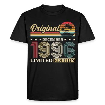 29e anniversaire Original décembre Né en 1996 - T-shirt Premium bio Homme - noir - Devant - Nico (187cm)