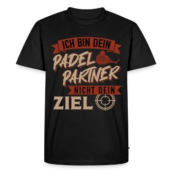 Les joueurs de padel SONT VOTRE PARTENAIRE DE PADEL, PAS VOTRE BUT - T-shirt Premium bio Homme - noir - Devant - Nico (187cm)