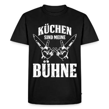 KITCHENS ARE MY STAGE Fun - Men's Premium Organic T-Shirt - black - Front - Nico (187cm)