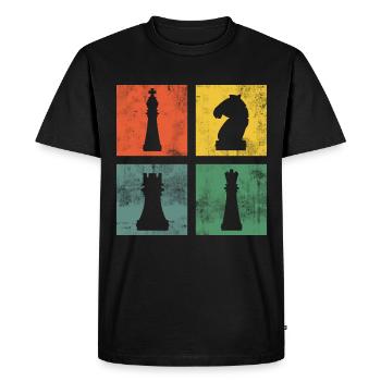 Chess Chess Pieces Chess Pieces Chess Players - Men's Premium Organic T-Shirt - black - Front - Nico (187cm)